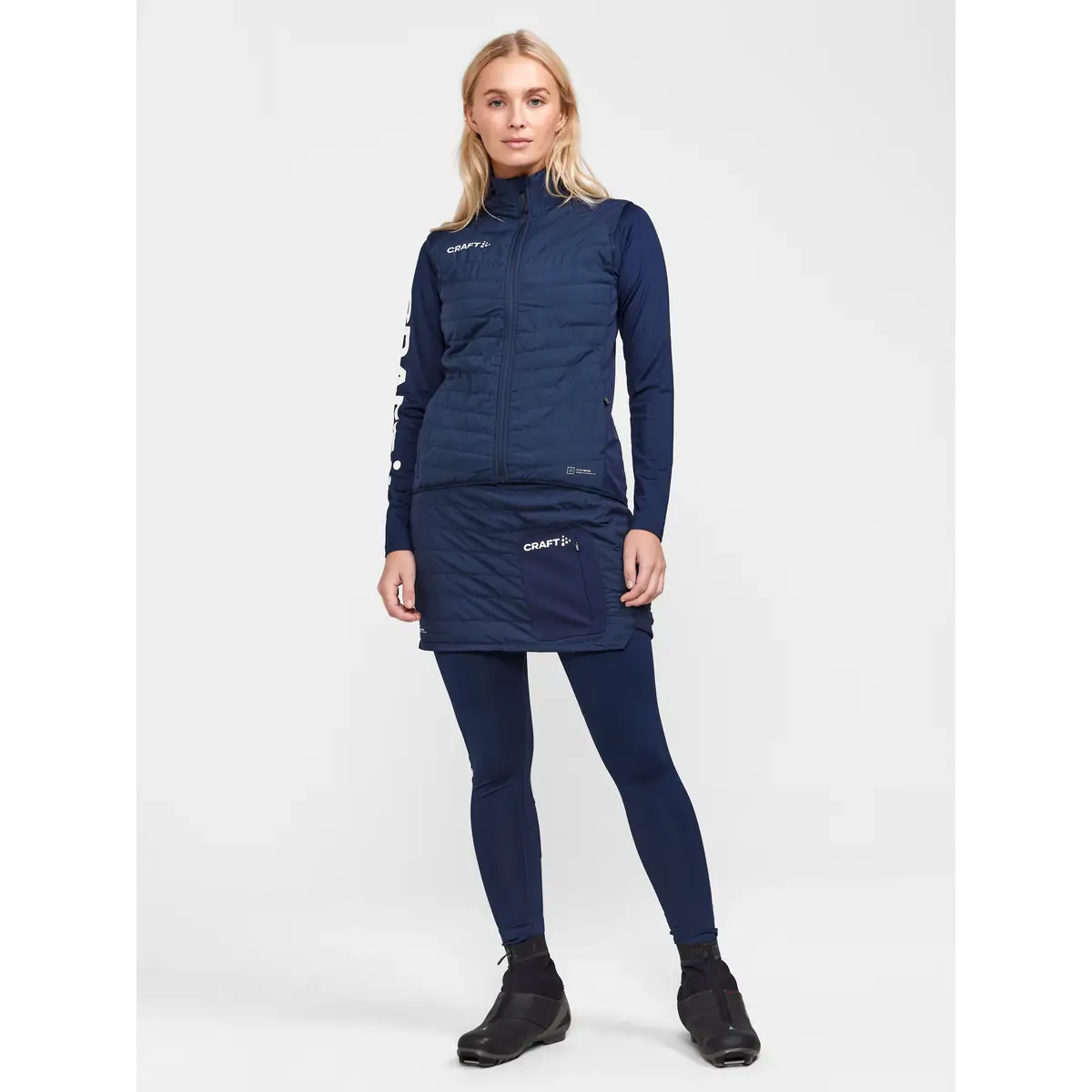 Chaleco mujer CRAFT ADV NORDIC SKI CLUB VEST 1912526 17 Chaleco mujer CRAFT ADV NORDIC SKI CLUB VEST 1912526, Blaze, con modelo, vista frontal