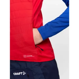 Chaleco mujer CRAFT ADV NORDIC SKI CLUB VEST 1912526, Bright red, con modelo, detalle del bolsillo lateral