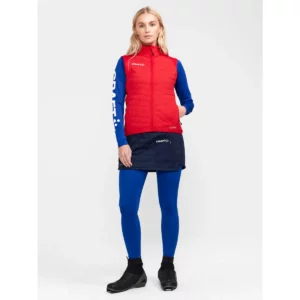 Chaleco mujer CRAFT ADV NORDIC SKI CLUB VEST 1912526, Bright red, con modelo, vista frontal