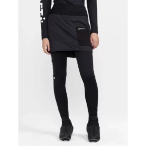 Falda mujer CRAFT CORE NORDIC SKI CLUB SKIRT 1912697, Negro, con modelo, detalle frontal de la falda