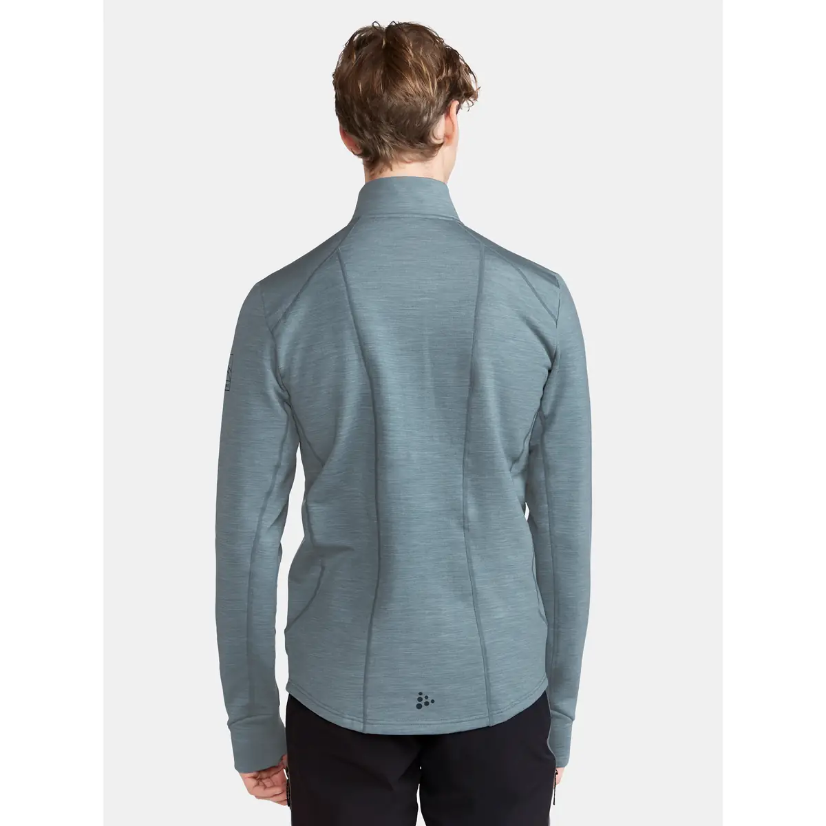 Chaqueta hombre CRAFT PRO EXPLORE WOOL MIDLAYER 1913800 9 Chaqueta hombre CRAFT PRO EXPLORE WOOL MIDLAYER 1913800, Flow melange, con modelo, vista posterior
