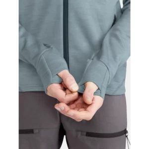 Chaqueta hombre CRAFT PRO EXPLORE WOOL MIDLAYER 1913800, Flow melange, con modelo, detalle de puños