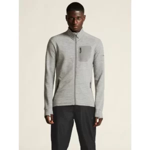 Chaqueta hombre CRAFT PRO EXPLORE WOOL MIDLAYER 1913800, Gris marengo, con modelo, vista frontal
