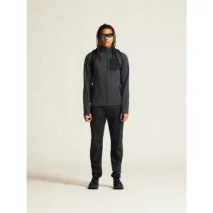Chaqueta hombre CRAFT PRO EXPLORE WOOL MIDLAYER 1913800, Negro marengo, con modelo, vista frontal de cuerpo entero