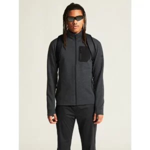 Chaqueta hombre CRAFT PRO EXPLORE WOOL MIDLAYER 1913800, Negro marengo, con modelo, vista frontal