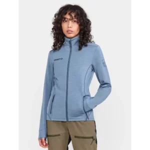 Chaqueta mujer CRAFT PRO EXPLORE WOOL MIDLAYER 1913801, Flow melange, con modelo, vista frontal