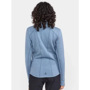 Chaqueta mujer CRAFT PRO EXPLORE WOOL MIDLAYER 1913801, Flow melange, con modelo, vista posterior