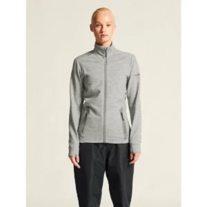 Chaqueta mujer CRAFT PRO EXPLORE WOOL MIDLAYER 1913801, Gris marengo, con modelo, vista frontal