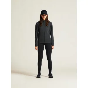 Chaqueta mujer CRAFT PRO EXPLORE WOOL MIDLAYER 1913801, Negro marengo, con modelo, vista frontal de cuerpo entero