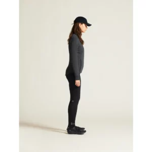 Chaqueta mujer CRAFT PRO EXPLORE WOOL MIDLAYER 1913801, Negro marengo, con modelo, vista lateral de cuerpo entero