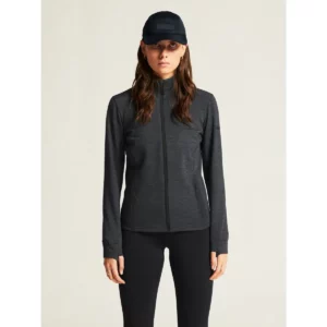 Chaqueta mujer CRAFT PRO EXPLORE WOOL MIDLAYER 1913801, Negro marengo, con modelo, vista frontal
