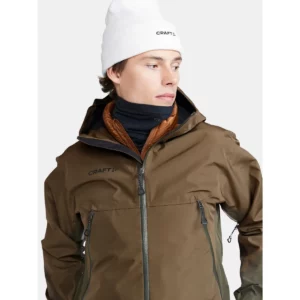 Chaqueta hombre CRAFT ADV EXPLORE SHELL JACKET 1913806, Rift, con modelo, detalle frontal de cuello y pecho