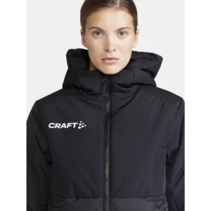 Parka mujer CRAFT ABILITY ISOLATE PARKAS 1913813, Negro, con modelo, detalle frontal de cuello y pecho