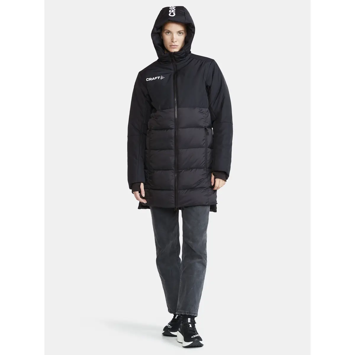 Parka mujer CRAFT ABILITY ISOLATE PARKAS 1913813 22 Parka mujer CRAFT ABILITY ISOLATE PARKAS 1913813, Negro, con modelo, vista frontal de cuerpo completo