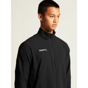 Chaqueta hombre CRAFT RUSH 2.0 TRAINING JACKET 1914672, Negro, con modelo, detalle del cuello y hombro