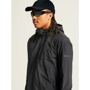 Cortavientos hombre CRAFT ADV JOIN WINDBREAKER 1914704, Negro, con modelo, detalle de cuello y hombro