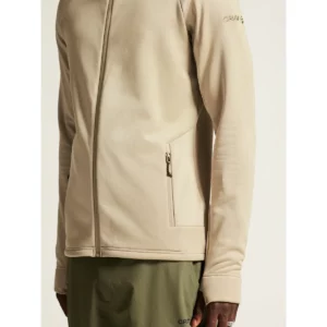 Chaqueta polar hombre CRAFT EXPLORE POWER FLEECE 1915240, Hay, con modelo, detalle del bolsillo lateral