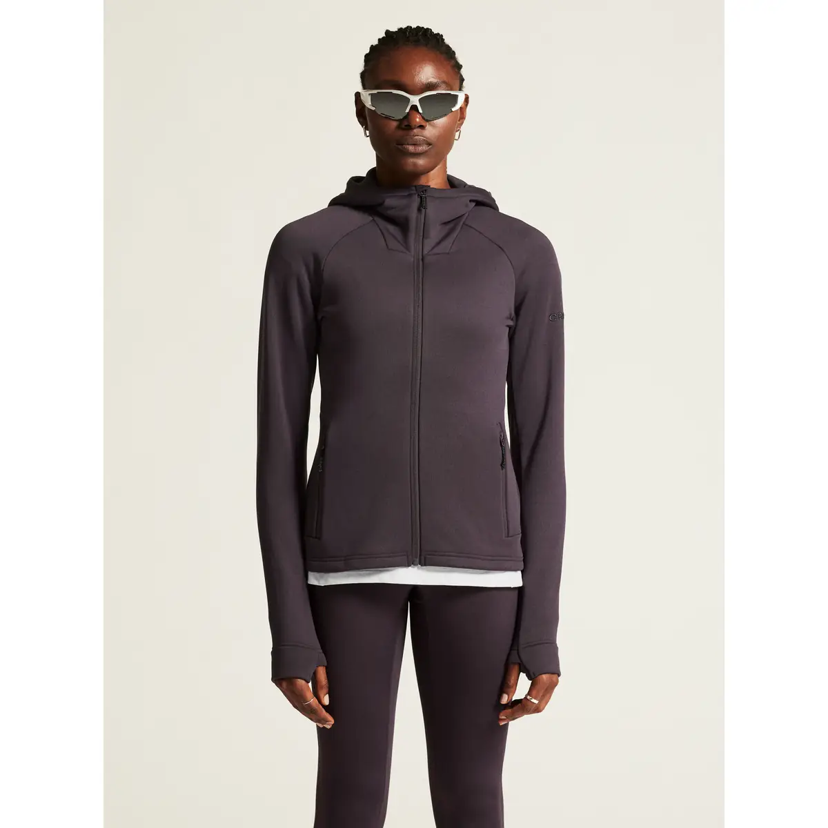 Chaqueta polar mujer CRAFT EXPLORE POWER FLEECE 1915241 39 Chaqueta polar mujer CRAFT EXPLORE POWER FLEECE 1915241, Dk plum, con modelo, vista frontal