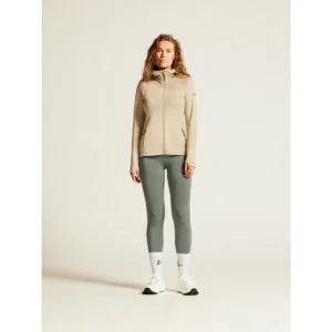Chaqueta polar mujer CRAFT EXPLORE POWER FLEECE 1915241, Hay, con modelo, vista frontal de cuerpo entero