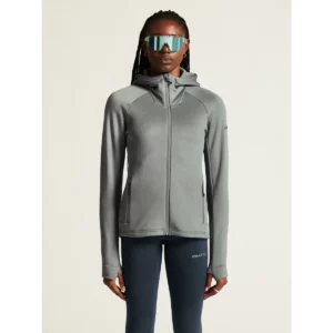Chaqueta polar mujer CRAFT EXPLORE POWER FLEECE 1915241, Leaf, con modelo, vista frontal