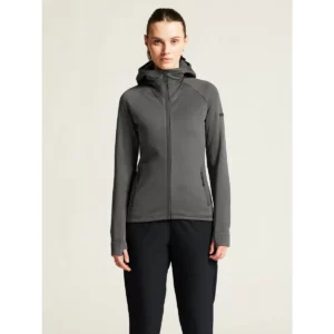 Chaqueta polar mujer CRAFT EXPLORE POWER FLEECE 1915241, Granite, con modelo, vista frontal