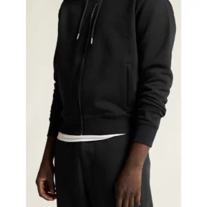 Sudadera hombre CRAFT FREQUENT FZ HOODIE 1916306, Negro, con modelo, detalle del bolsillo y el puño
