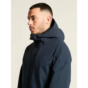 Chaqueta hombre CRAFT EXPLORE PADDED JACKET 1916338, Blaze, con modelo, detalle lateral de cuello y hombros