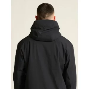 Chaqueta hombre CRAFT EXPLORE PADDED JACKET 1916338, Negro, con modelo, detalle posterior de capucha y hombros