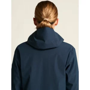 Chaqueta mujer CRAFT EXPLORE PADDED JACKET 1916339, Blaze, con modelo, detalle posterior de capucha y hombros