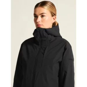 Chaqueta mujer CRAFT EXPLORE PADDED JACKET 1916339, Negro, con modelo, detalle frontal de cuello y pecho
