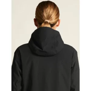 Chaqueta mujer CRAFT EXPLORE PADDED JACKET 1916339, Negro, con modelo, detalle posterior de capucha y hombros