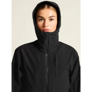 Chaqueta mujer CRAFT EXPLORE PADDED JACKET 1916339, Negro, con modelo, detalle frontal de la capucha