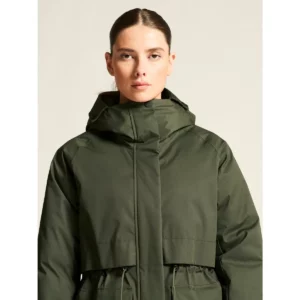 Parka mujer CRAFT URBAN PADDED PARKA 1916378, Chimera, con modelo, detalle de cuello y pecho