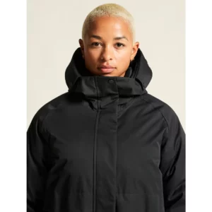 Parka mujer CRAFT URBAN PADDED PARKA 1916378, Negro, con modelo, detalle de cuello y pecho