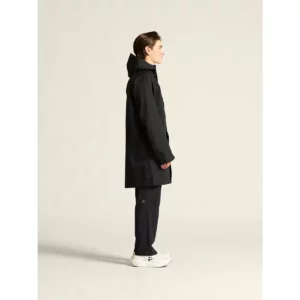 Abrigo unisex CRAFT URBAN SHELL COAT 1916385, Negro, con modelo, lateral de cuerpo completo
