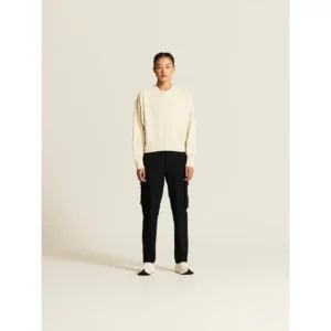 Sudadera mujer CRAFT FREQUENT CROPPED RN C17241, Tofu, vista frontal con modelo