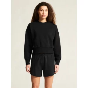 Sudadera mujer CRAFT FREQUENT CROPPED RN C17241, Negro, con modelo, vista frontal