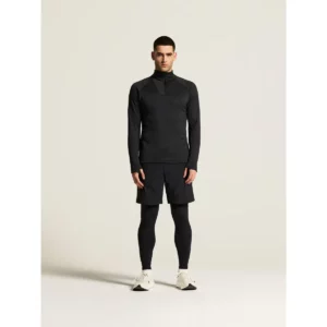 Polar hombre CRAFT EXPLORE POWER FLEECE HALF ZIP C18113, Negro, vista frontal con modelo
