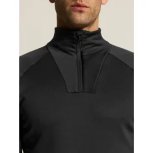 Polar hombre CRAFT EXPLORE POWER FLEECE HALF ZIP C18113, Negro, con modelo, detalle frontal del cuello