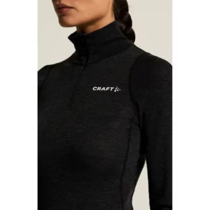 Conjunto interior mujer CRAFT WOOL MERINO HZ SET C18307, detalle de la cremallera