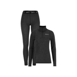 Conjunto interior mujer CRAFT WOOL MERINO HZ SET C18307, Negro/Marengo, vista frontal