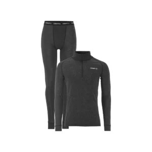 Conjunto interior hombre CRAFT WOOL MERINO HZ SET C18308, Negro/Marengo, vista frontal