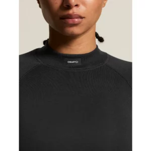 Conjunto interior mujer CRAFT CLASSIC THERMAL SET C19406, Negro, detalle del cuello