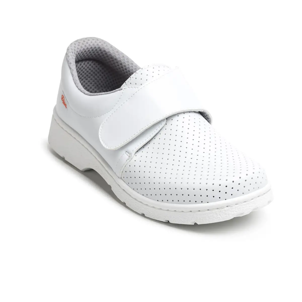 Zapato sanitario Dian 1805-LM 4 Zapato sanitario Dian 1805-LM blanco, vista frontal elevada