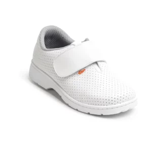 Zapato sanitario Dian 1807-LM blanco, vista frontal elevada