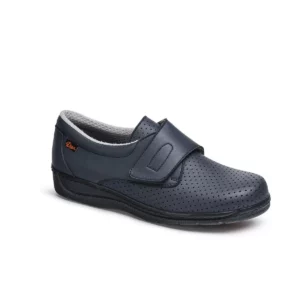 Zapato sanitario Dian 1900 azul, vista tres cuartos