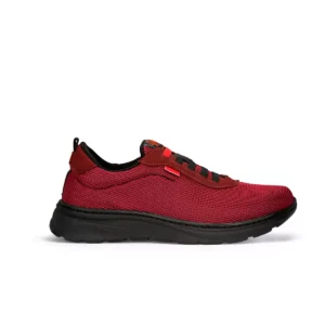 Zapatilla Dian ALICANTE burdeos, vista lateral.