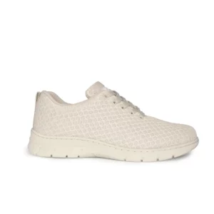 Zapatilla Dian CALPE beige, vista lateral.