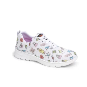 Zapatilla Dian CALPE ESTAMPADO blanco, vista tres cuartos.