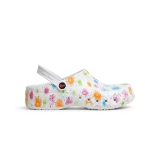 Zueco sanitario Dian EVA ESTAMPADO blanco, vista lateral